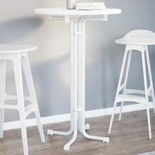 Home Table Dining Table White ?70x110 Cm Engineered Wood And Steel - White - View 1