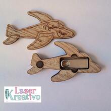 Avión para Guardar USB en Triplay Natural 3 MM (7 x 7 cm) - Camel - Ver 3