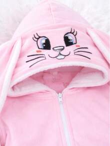 Vest Baby Layettes Unisex Baby  With Embroidered Bunny Hood, One Size, Fun - Rosa Pálido - Ver 2