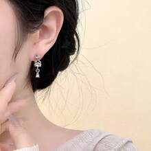 1 par de pendientes de aro con diseño de oreja de gato, pendientes de cartílago de diseño delicado y colorido, joyería de moda para mujeres, adecuados para uso diario y fiestas - Multicolor - Ver 2