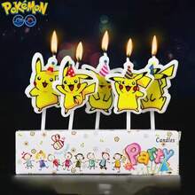 5pcs Pokemon Pikachu Candles, Children's Birthday Cake Decorations, Cartoon Character Supplies, Party Accessories, Christmas Gifts - Multicolor - View 1