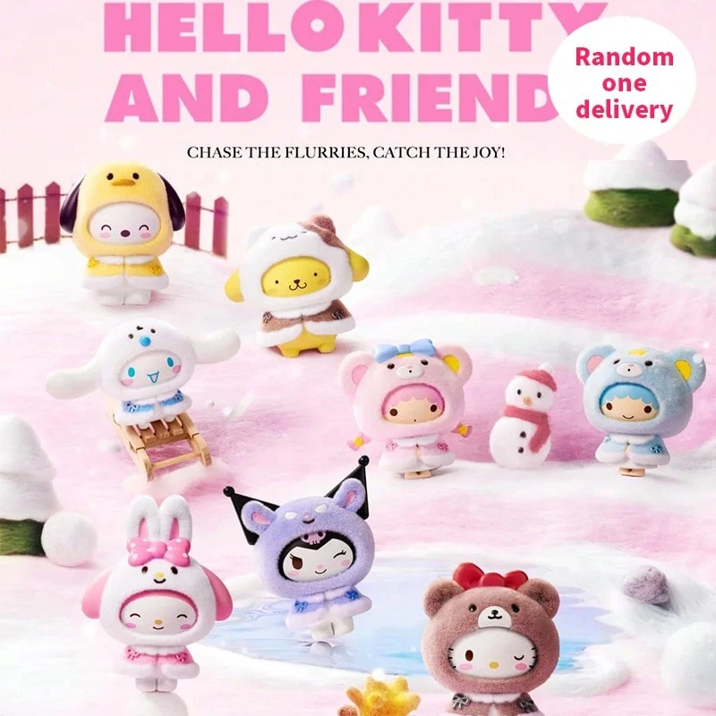 Miniso 三丽鸥Hello Kitty可爱披风旋转人偶盲盒，萌趣卡通设计，桌面摆件，完美生日礼物，PVC材质（1个随机发货） - 彩色 - 查看 1