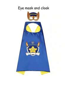 1pc Paw Patrol Ryder, Rubble, Chase, Skye Cartoon Cloak And Mask, Suitable For Christmas, Birthday, Festival Party Cosplay Costume Cape Prop Group Outfit - Multicolor - View 10