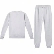 TIANXICO Men Full Tracksuit Set Sweatshirt Sweatpants Joggers Jumper Pullover Top&Bottom - Grey - View 2