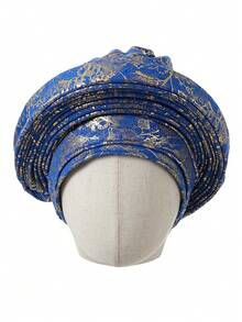 1pc Metallic Foil Party Polyester Headband, Suitable For Weddings And All Seasons - 1 Piece With Gold Foil Printing - View 9