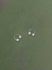 925纯银U型鼻环，光泽超亮，独特的低过敏性银质头部，不可拆卸式鼻钉设计 - 單隻鼻環 - 查看 4