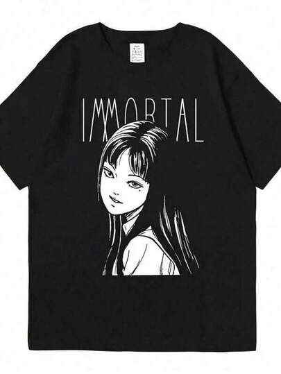 Shirts For Men 180g Pure Cotton T-Shirt 2026 Japanese Cartoon Kawakami Tomie Ins Cartoon Short-Sleeved Cotton T-Shirt Loose Summer Breathable Top,Unique Print Casual T-Shirt,Machine Washable SpringSummer Holiday Apparel Thanksgiving T Shirts,Pure Cotton T-Shirt,Fashion Print Casual T-Shirt,Machine Washable, Suitable For All Seasons,Summer Wear.Men's Casual Print Round Neck Short Sleeve T-Shirt Men Women T-Shirt Print Tee