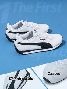 Puma Zapatos casuales Turin 3, zapatillas retro de caña baja para hombres y mujeres, 383037-06 zapatos deportivos y de ocio para exteriores - Puma Blanco-Negro - Ver 1