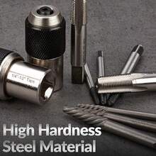 2件套棘轮丝锥和板牙套装 | 可调式夹头，3/8英寸驱动，兼容丝锥、铰刀、螺丝取出器（#6-1/2英寸） - 均碼 - 查看 3