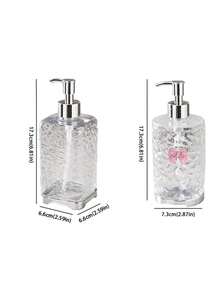 Dozator de săpun lichid reîncărcabil pentru baie, corp transparent ondulat, poate conține demachiant facial, gel de duș și alte lichide, dozare ușoară, articole de toaletă de călătorie, decor DIY pentru casă, accesorii pentru baie, decor de Crăciun, sticlă de reumplere cu agent de curățare cu arc și valuri de apă - clar - Vizualizare 11