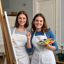 Juningxin 3 Pack Kitchen Cooking Aprons With 2 Pockets Aprons For Women/Man/Chef With Pockets Aprons Kitchen Craftsmanship - màu đen - Xem 6