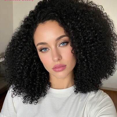 ISEE Hair Kinky Curly Wear Go Glueless Wigs 7*5 Transparent Front Lace Wig 8-14 Bob Inch 180% Density Natural Color Pre-Plucked Hairline& Pre-Cut Lace Stylish Wig Unprocessed Human Virgin Hair Natural Looking Versatile Style 100% Human Hair Wig Pre-Bleached Mini Knots Transparent Lace Artistic Elegance Active Energy Casual Everyday