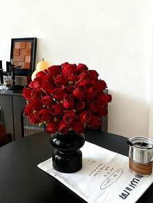 6pcs Artificial Silk Rose Flowers, 25cm Long Fake Rose Stems, Suitable For Valentine's Day, Mother's Day, Home Wedding Party Decor, Tabletop Centerpiece, DIY Wedding Bouquet - Multicolor - View 6