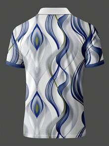 男士休闲印花短袖Polo衫 - 彩色 - 查看 3