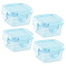 Lecute 4 Mini Contenedores Hermetico Comida Recipiente Snacks 40ml - Azul - Ver 1