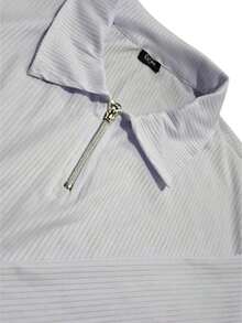 Long Sleeve Polo Shirt With Zipper Launch - White - View 2