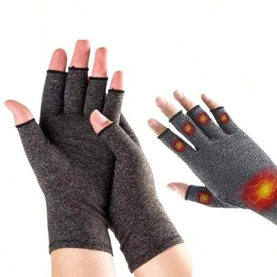 1 Pair Compression Arthritis Gloves With Wrist Support, Relieve Joint Pain For Women And Men, Hand Brace Therapy Compression Gloves