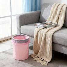 50 Rolls Bathroom Trash Bags, Yet Thin Material, 50 Rolls Pink Small Size Garbage Bags, Suitable For Office And Home Trash Cans, Self-Sealing Kitchen Plastic Bags, Pink Handle Trash Bags, Tear-Resistant Pull Cord Sanitary Bags. - Multicolor - View 6