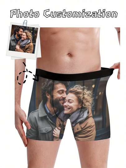 [DIY] Personalized Men's Boxer Briefs With Custom Photos. Upload Your Own Photo Via App/Online Upload. A Perfect Gift For Your Partner, Boyfriend, Or Husband.