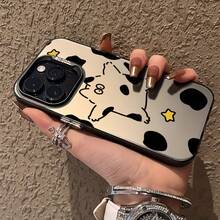 Cartoon Cow Pattern Phone Case It Is Compatible With IPhone 17/16/15/14/13/12/48 Pro Max/Pro/Plus Models. It Features A Stylish And Minimalist Design And Provides Shockproof And Abrasion-Resistant Protection. - Black - View 4