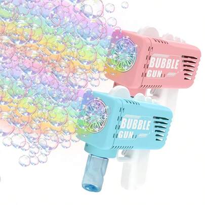 Children Holding A Fully Automatic Dinosaur Bubble Gun. Summer Water Play With Refreshing Color Bubble Gun, Party Gatherings, Outdoor Activities, Birthday Gifts (Without Batteries Or Bubble Water)