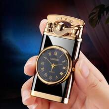 Butane Lighter, Single Flame Lighter, Vintage Genuine Dial Lighter, Windproof Lighter, Arm Ignition Lighter, Adjustable Flame Size, Blue Flame Lighter, Multifunctional Lighter, Refillable Butane, Gifts For Boyfriend And Father, Excluding Butane - Vàng - Xem 6