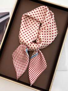 1 st. lyxig och elegant halsduk med prickigt tryck, 61 x 61 cm, sidenbandana, vårfärgad - Multifärgad - Visa 1