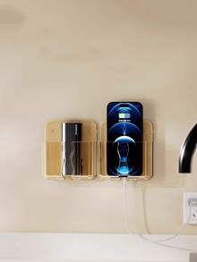 Multi-Function Mobile Phone Holder, Wall-Mounted Storage Box For Living Room, Bedside, Holds Phone, Remote Control, Charging Stand, No Drilling Required - متعدد الألوان - مشاهدة 6