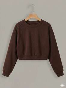 Set Of 2 Women's Premium Cotton Cropped Sweatshirts (No Hood) - Various Colors - ĐEN/NÂU - Xem 3