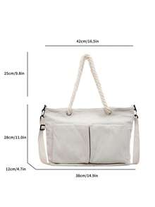 Men's Diagonal Shoulder Bag, Black & White Geometric Letter Print Fabric - Adjustable Shoulder Strap, Flap Button Zipper Closure, Large Capacity, New Year Gift, Valentine's Day Gift , Travel Bag - Multicolor - View 12