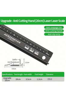 [1pc High Precision Aluminum Ruler] 1pc BAOLIAN Aluminum Alloy Ruler - Multi-Functional Protective Straight Edge, High Precision, Cut Resistant, Non-Slip, Ink-Proof, Industrial Grade Measuring Tool - A - View 11