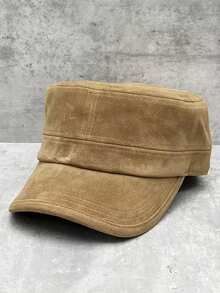 Solid Color Polyester Autumn/Winter New Vintage Flat Top Suede Equestrian Cap, Versatile Painter Beret Hat, Flattering - Multicolor - View 15
