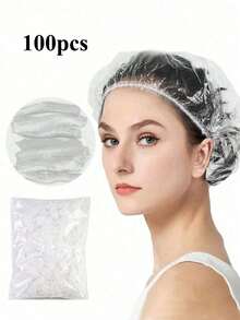 200/100/50pcs Disposable Waterproof Reusable Shower Cap, Suitable For Salons, Spas And Other Occasions To Protect Hair, Thick & Elastic Shower Cap, Easy To Carry - Basic model - View 8