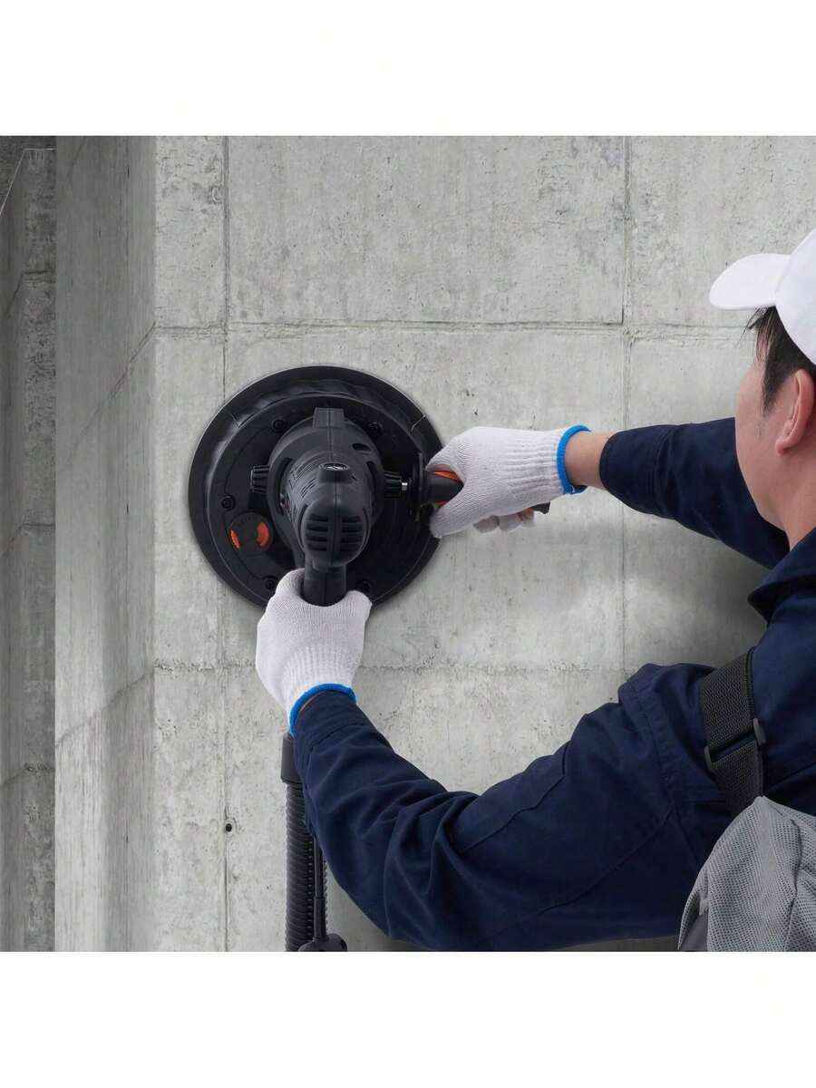 Drywall Sander, 800W Electric Sander With 12 Sanding Discs, Variable Speed 1200-2300 RPM Wall Sander With Automatic Vacuum Dust Collection System, Double LED Lights, Dust Bag, Detachable Edge - màu đen - Xem 1