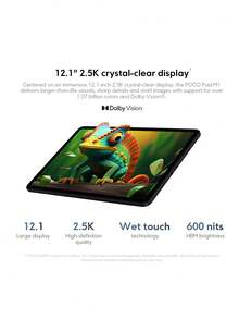 Xiaomi 小米 POCO Pad M1 平板电脑全球版，8GB + 256GB，骁龙 7s 第四代处理器，12.1 英寸 2.5K 高清显示屏，支持最高 2TB 存储扩展，12000mAh（典型值）电池，小米 HyperOS 2 系统 - 灰色 - 查看 5