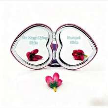 Cute Love Makeup Mirror - Red Pink Dual Color Portable HD Imaging Girl Single Piece Set | Travel Essential, Valentine's Day Gift, Travel Essential, Room Decoration, Valentine's Day Gift, Affordable Good Item, Room Decoration, Vacation Essential, Women's Gift, Bedroom Supplies, Valentine's Day Special - 彩色 - 查看 4