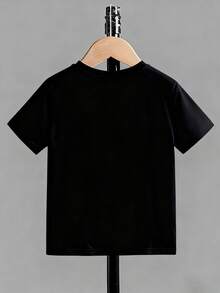 Disney Zootopia Judy & Nick Boys' Short Sleeve T-Shirt, Black Base Anime Print Top,  Cool Kids' Wear For Daily Outings - 黑色 - 查看 4