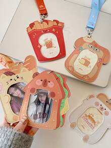 1 PC Cute Cartoon Dog Hanging Neck Card Holder, Student Bus Card, Campus Card Holder, Girl Chasing Star 3-Inch Small Card Holder - Multicolor - View 9