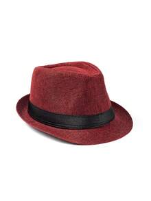 1pc Bohemian Retro Polyester Solid Color Fedora Hat, Versatile English Style Bowler Hat, Suitable For All Seasons And Genders - A - View 27