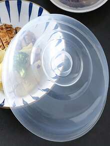 1pc Microwave- Plastic Transparent Splatter Cover, Reusable Food Bowl/Dish Lid, Refrigerator Round Lid - Multicolor - View 9