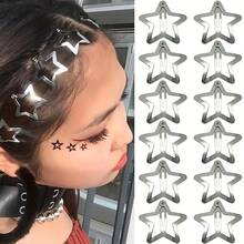 20pcsStar-Shaped Hairpin Bling Rhinestone Inlaid Star Hair Clip Cute Non-Slip Metal Hair Barrette Lightweight Durable Star Hair Accessory For Women Girls Daily Wear Party Holiday Wedding Hairstyle Decoration - 彩色 - 查看 1