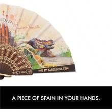 Abanico de mano español plegable hecho a mano abanico de mano Sevilla recuerdo baile flamenco decoración de verano - Barcelona Sin Cordones - Ver 3