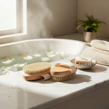 2pcs Shower Body Brush, Bristle Brush Shower Brush, Exfoliating Brush With Soft Massage Nodules, Shower Back Massage Brush, Wet And Dry Dual-Purpose Meridian Unblocking Bristle Brush (1 Shower Body Brush+1 Towel) - 2PCS - View 3