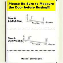 1Piece White Rod Towel Rack Wardrobe Back Door Type Hanging Towel Rod - White - View 7