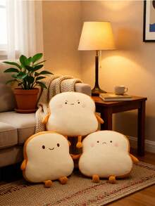 Toast Bread Pillow Funny Food Plush Pillows Small Cute Stuffed Plush Toast Sofa Pillow For Adults Gift Home Bed Room Decor - Cau mày - Xem 3