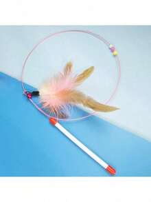 1 Interactive Cat Toy, Metal Feather Cat Toy, Automatic Cat Teaser Stick, Ringing Cat Toy, Handheld Interactive Cat Toy, Cat Toy Accessories, Cat Teasing Sound Toy, Long Pole Automatic Cat Teaser Stick - Multicolor - View 11