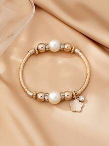1pc Elegant Fashionable Minimalist Classic Pearl Bracelet, Versatile & Chic - Multicolor - View 3