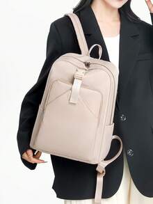 Minimalist Backpack Set | Elegant Dawn Grey * Sleek Black; All-Weather Commute Aesthetics, Unlock Absolute Visual Sovereignty For Business Travel - Multicolor - View 8