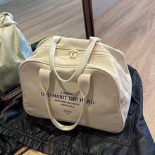 Fashionable Canvas Travel Bag, Large Capacity Handbag, Sports Luggage Bag, Lightweight Sports Bag, Short Trip Storage Bag, Women's Bag, Suitable For Weekend Travel, Holiday, Daily Use, Unisex, Valentine's Day Gift - Multicolor - View 7