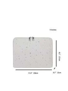 1 chiếc bao đựng laptop học sinh 11"/13"/15", vải in hình ngôi sao, kiểu dáng thường ngày, bảo vệ laptop, phù hợp cho Macbook, HP, ASUS, dành cho nữ sinh, thanh thiếu niên, nam sinh, sinh viên đại học, bao đựng máy tính bảng 9-15", túi chống sốc. - trắng - Xem 4